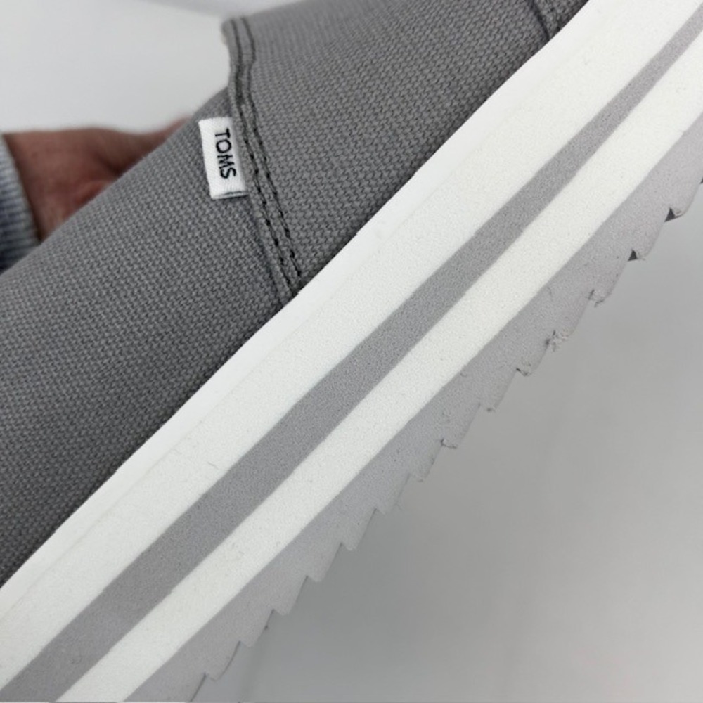 TOMS Alpargata Midform Drizzle Grey Canvas Platform Slip On Shoes 8.5 - Picture 3 of 10